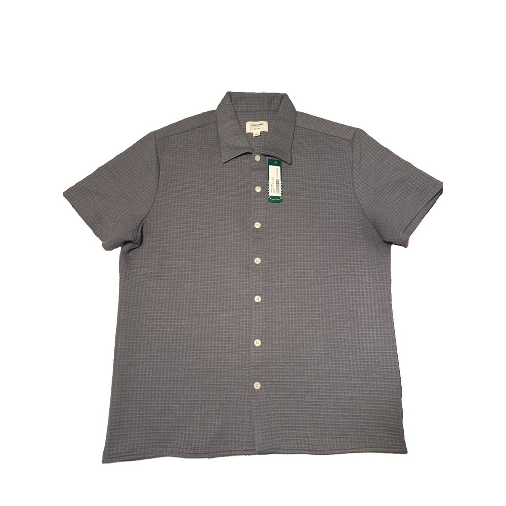 Julian & Mark Large Button Up Waffle Camp Short Sleeve Shirt